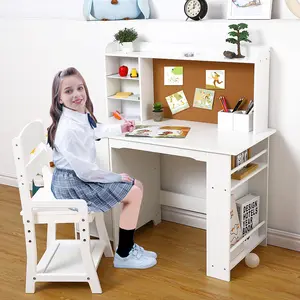 GAOMON 1 MDF Children's Writing Desk and Chair Set, White