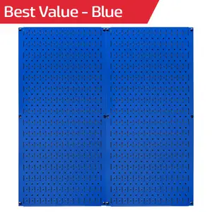 Blue Metal Pegboard Pack - Two 32in x 16in Pegboard Tool Boards