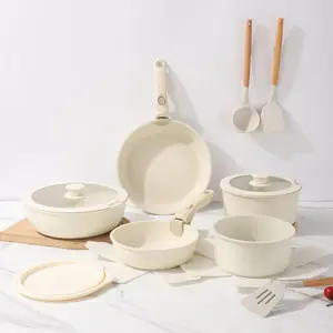 Kitchen Cookware Set, Portable Cooking Pot Set with Detachable Handle, Modern Kitchen Accessories, Household Cookware, Kitchen Supplies, Cooking Pans Set