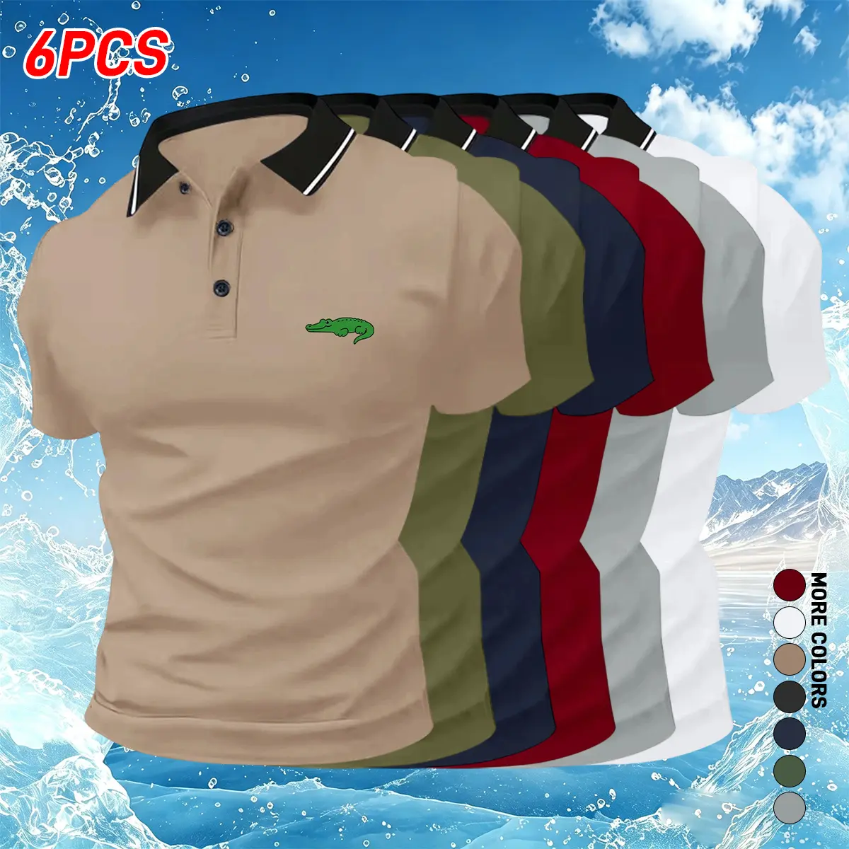 Men's Polo Shirt, Solid Short-Sleeve Breathable Top for Summer, Business Casual Wear and Tennis Training, Menswear, Shortsleeve