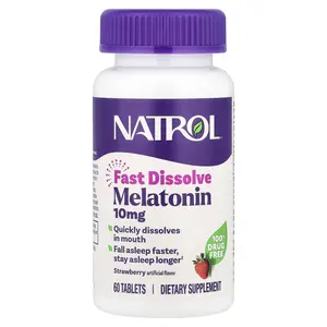 Natrol Melatonin, Fast Dissolve, Strawberry, 10 mg, 60 Tablets
