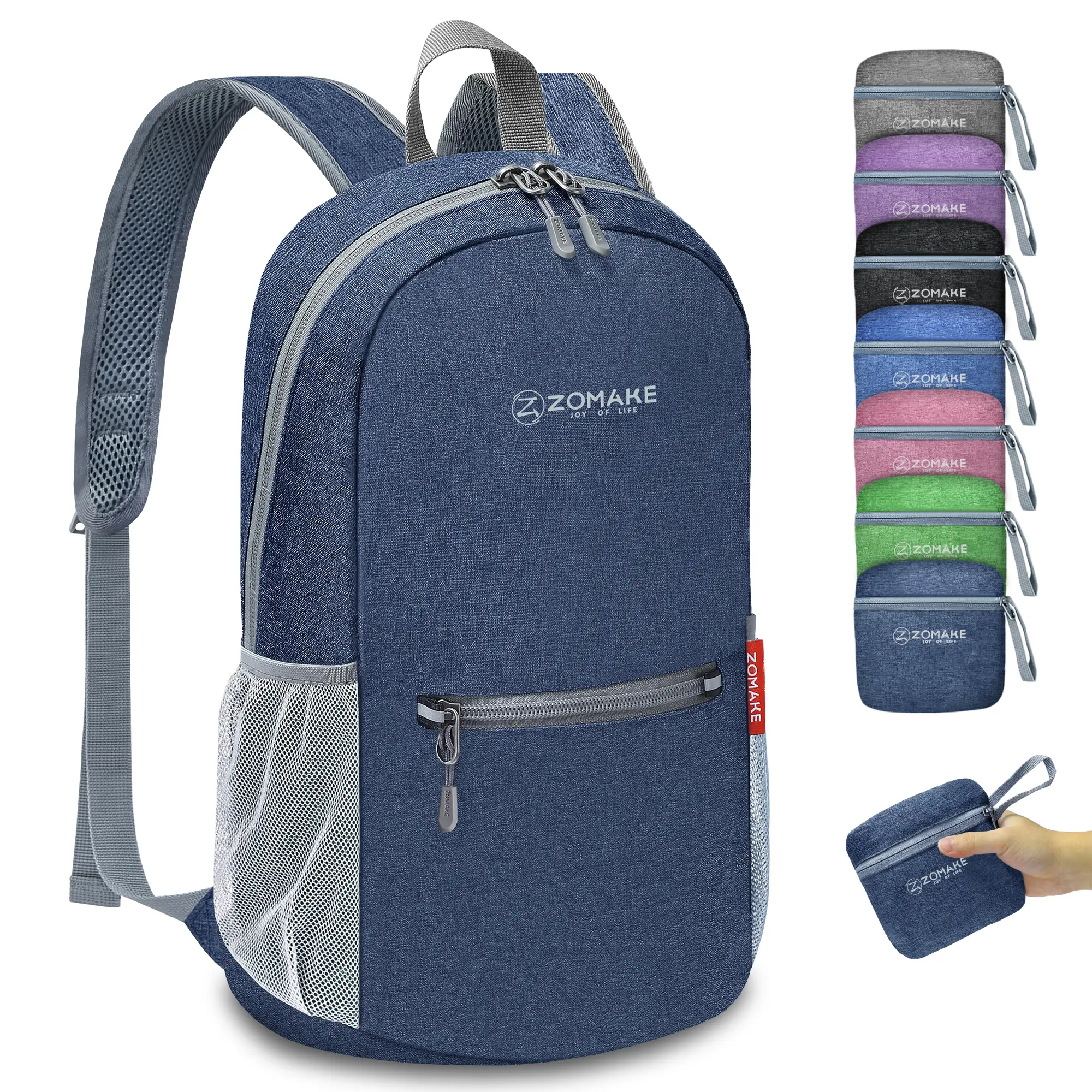 ZOMAKE 10L Unisex Hiking Backpack - Lightweight, Foldable, Packable, Tear-Resistant, Adjustable Shoulder Strap, Built-in Organizer, Casual Carry-On, Shopping Bag, Hand Wash Only, Letter-Ready