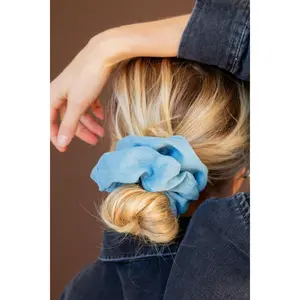 Baby Blue Jean Oversized Scrunchie