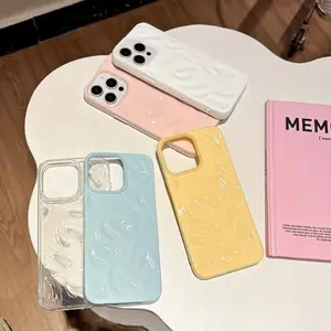 New Solid Color Wrinkled Meteorite Pattern Irregular Shockproof Phone Case, Compatible with iPhone 16 Pro Max 15 Plus 14 12 11 Protective Cover