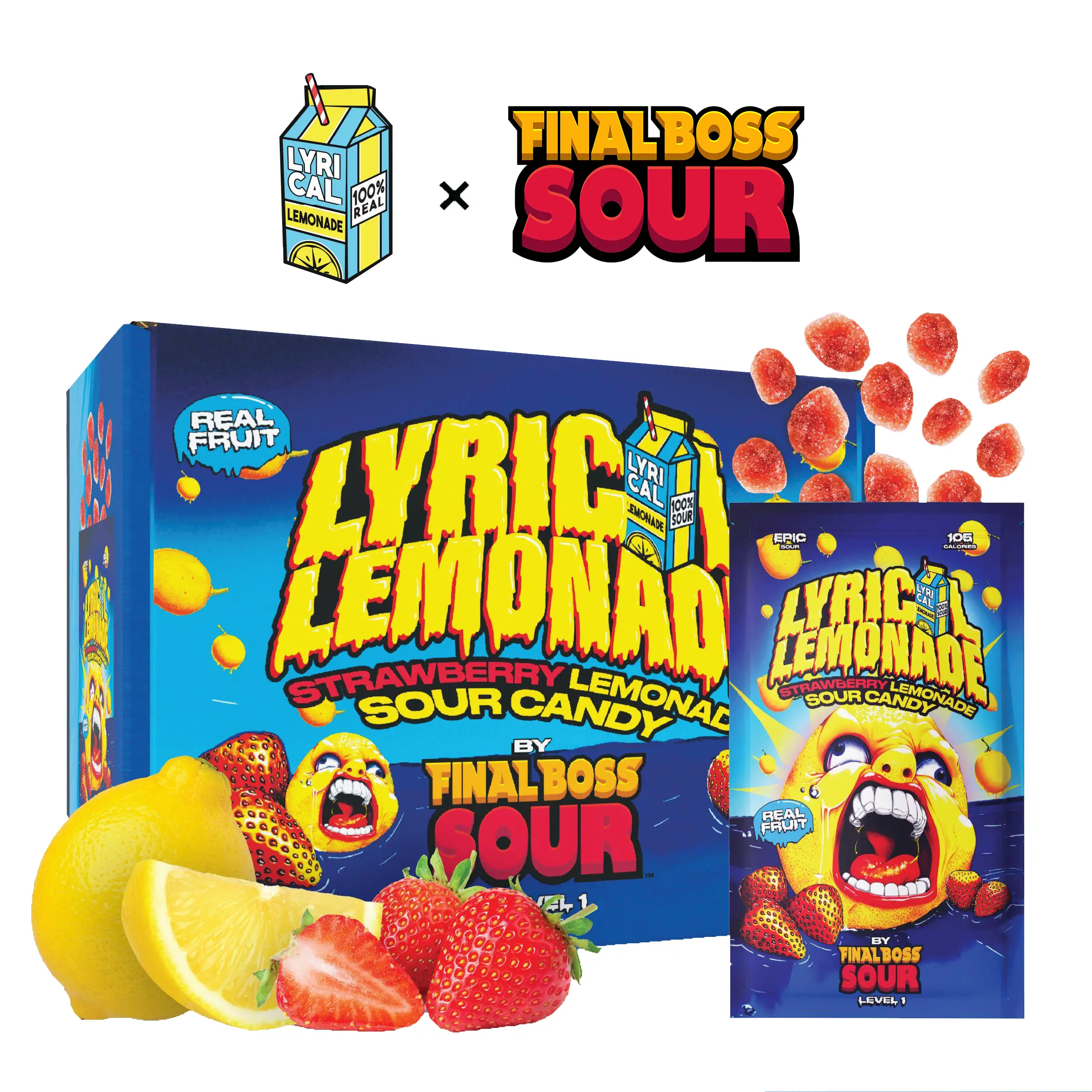 Final Boss Sour x Lyrical Lemonade: Sour Candy - Strawberry Lemonade (Level 1) (12-Pack)