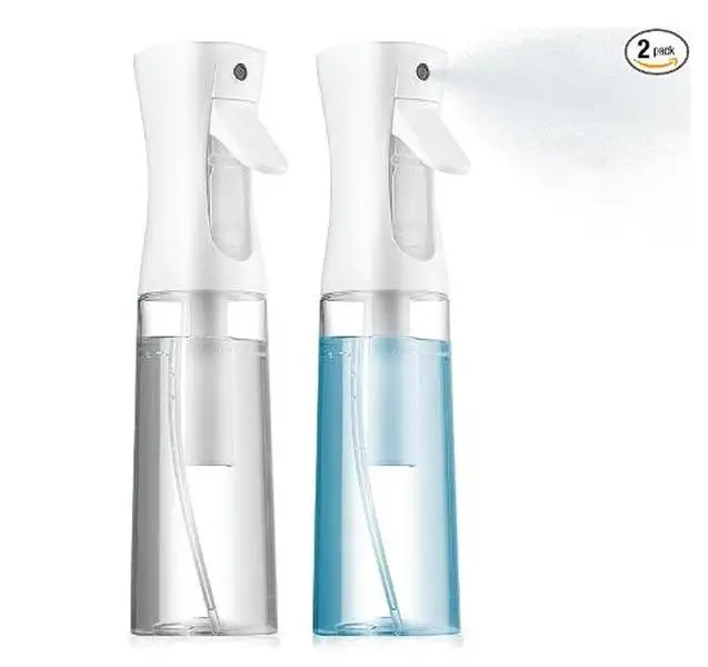 2 Pack Continuous Spray Bottles - Ultra Fine Mist Sprayer | Water Spray Bottle For Hair Mister Spray Bottle | Hair Spray Bottles For Hairstyling, Clea