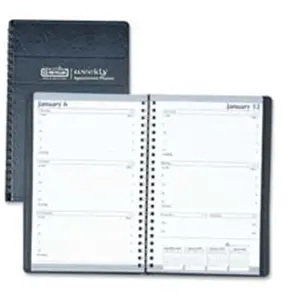 212 MAIN House of Doolittle Wirebound Weekly Planner Notebook, 12-Month Jan-Dec Current Year, 5in x 8in Black Cover, Office Stationery Supplies