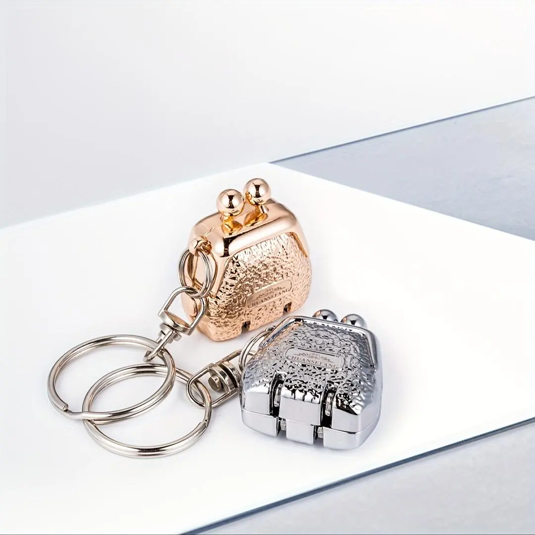 Mini Stainless Steel Folding Nail Clippers, Cute Bag-shaped Creative Design with Keychain, Built-in Nail File, Lovely Nail Grooming Tool for Trimming Nails