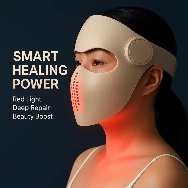 NEW Professional 5D Red Light Therapy Mask Anti-Aging Skin Rejuvenation Medical LED Facial Beauty For Spa  Pore  Acne  Repair Lightweight Silicone Storage