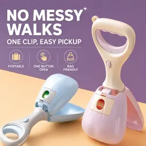 No-Mess Portable Dog Pooper Scooper – Easy One-Hand Bag Pickup Tool