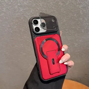 MagSafe-Compatible Multifunctional Smartphone Cover, Invisible Magnetic Holder Case with Lens Protector, Military-Grade Shockproof Drop-Proof for iPhone 13ProMax/14/15/16/17 Handheld Phone Accessories