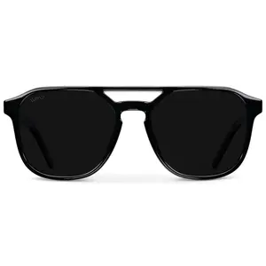 Hunter - Men's Polarized Rectangular Double-Bridge Aviator Sunglasses