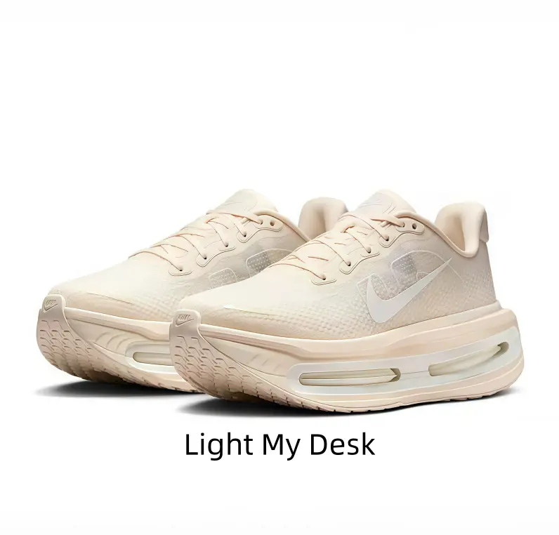 Cream White Running Shoes with Full-Length Visible Air Cushion – Breathable Mesh Upper for Daily Walks or Gym Sessions