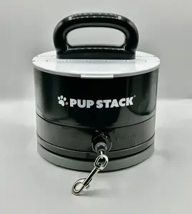 Pup Stack - Black Portable Dog Anchor with 20 Feet Tie-Out Line & 360-Degree Rotation for Outdoor & Indoor Use