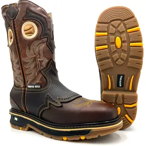Silver Bull Handcrafted Rodeo Work Boot Dual Density Sole Square Toe Leather Shoe Footwear SB-5038 Comfort Walking Shoes