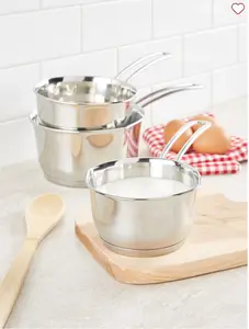 Stainless Steel Saucepan With Clad Bottom, In 3 Sizes