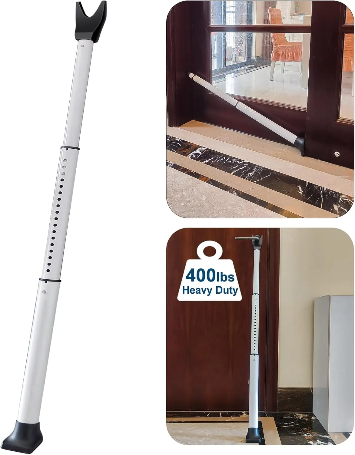 Door  Bar, Door Stoppers  bar,Heavy Duty Door Lock  Door Jammer Door Stopper for Apartment, Hotel Room,Screen Door Hardware, 1 Pack