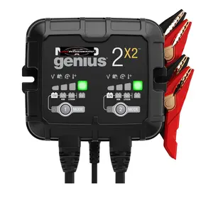 GENIUS2X2 4A 2 Bank Smart Battery Charger 2A Per Bank 6V 12V Automatic Maintainer Trickle Charger and Desulfator for Lead Acid and Lithium Batteries with Overcharge Protection and Temperature Compensation