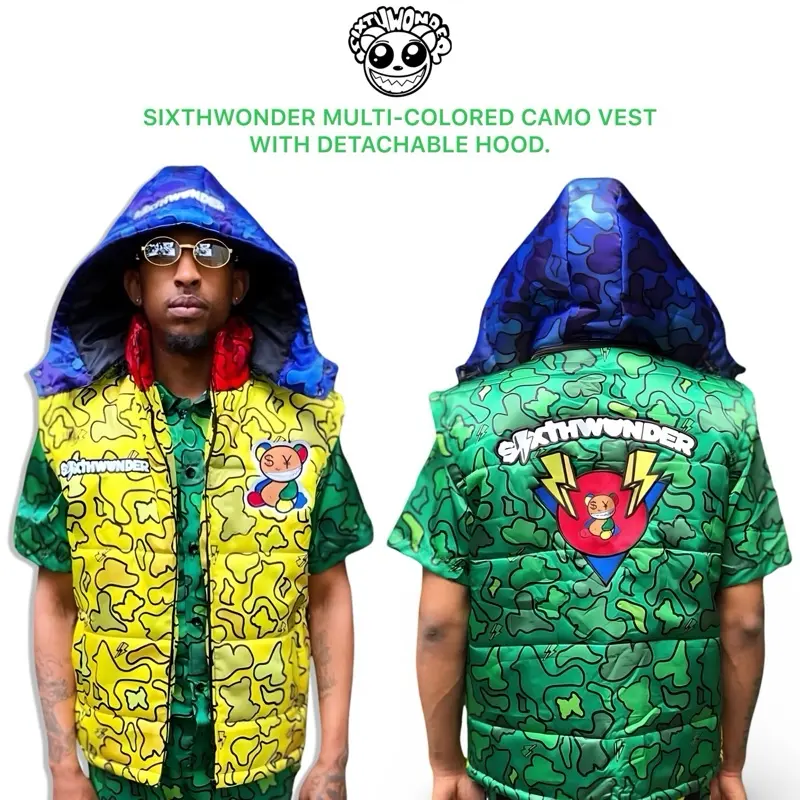 6thwonder Multi-colored Camo Vest