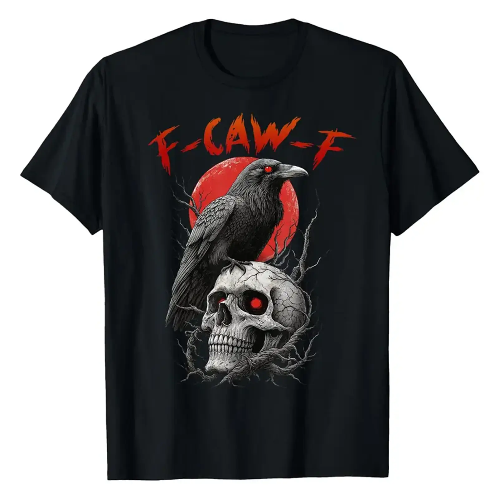 Premium Soft Cotton Unisex Raven Skull Gothic Tee summervibes Gothic Lover Gift Sports & Outdoors