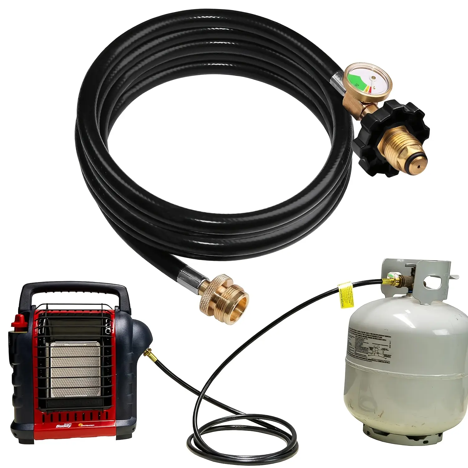 POMEADE Mr.Heater Buddy Series Hose Assembly - 4ft/10ft Propane Adapter Hose, 1lb to 20lb Adapter Converts 1lb Appliances to 5-40lb Tanks, Hose for Q, Buddy Heaters And More Model# F273704