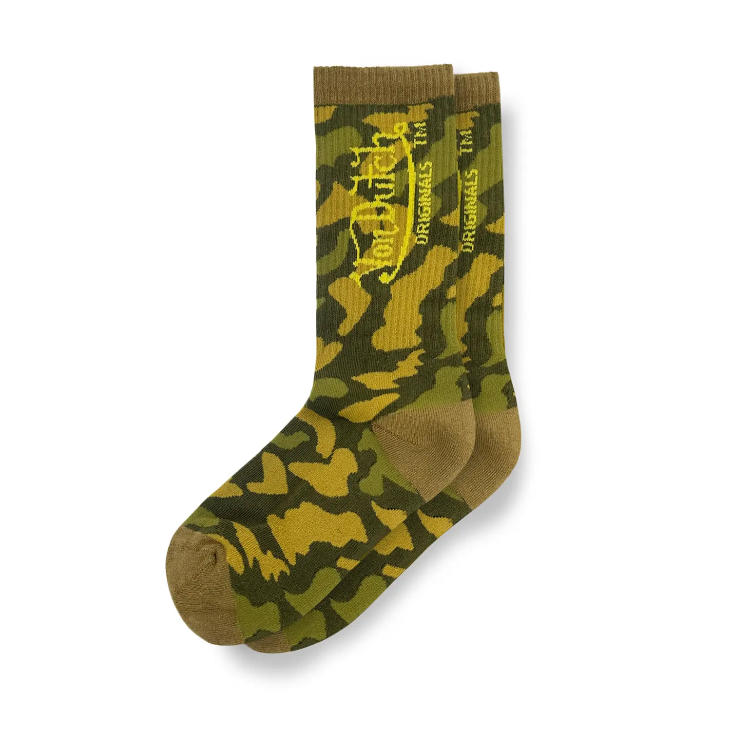 Von Dutch Dark Green Camo Crew Socks