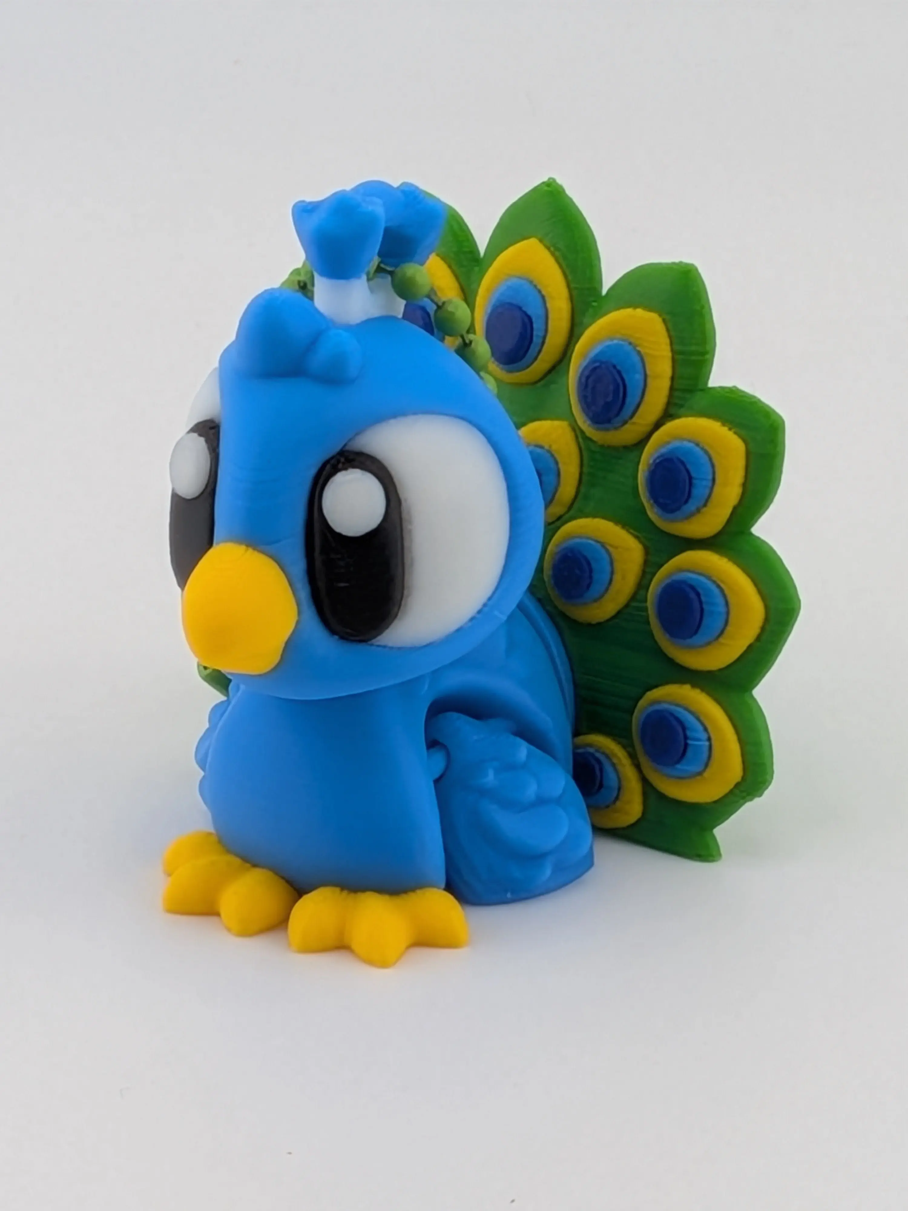 3D Printed Peacock Keychain - Cute Bird Bag Charm, Fashion Costume Jewelry Accessory