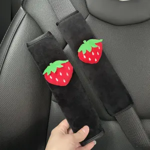 Strawberry Design Car Seat Belt Shoulder Pad, Breathable & Anti-pinch Car Seat Belt Shoulder Protector, Car Interior Decoration Accessories, Car Interior Accessory, Car Trinkets
