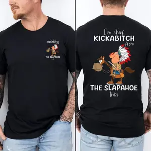 I’M Chief Kickabitch T Shirt, Funny & Playful Humor Apparel Hoodie, Horse & Headdress Graphic Sweatshirt, Unisex Sweater Pullover Tee
