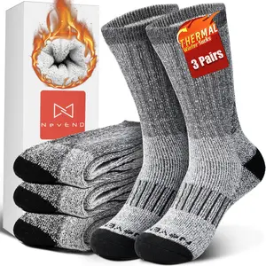 3 Pairs Men and Women Heavy Duty Thermal Boot Socks Winter Warm Insulated Heated Cotton Wool Work Crew Thick Warm Socks 5-10 Menswear