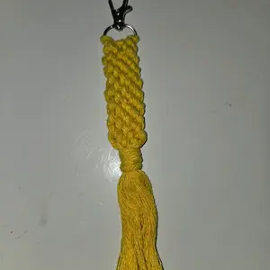 Yellow Macrame Keychain