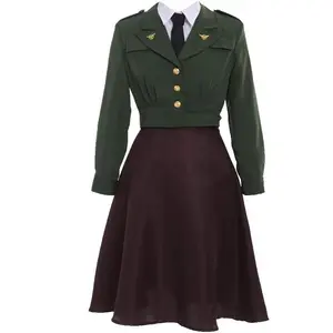 Women's Officer Uniform Agent Peggy Carter Dress Cosplay Costume Uniform Suit M