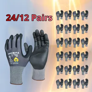 Cocoruta 24 Pairs Heavy-Duty Cocoruta  Work Gloves for Men Comfortable Fit Versatile Use Ideal for Construction & Office Work