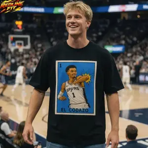 Crazy Hispanic El Codazo Wemby Basketball Player TShirt Spurs Lotería Style Graphic Tee Retro Sports Fan Shirt Vintage Inspired Unisex Tee