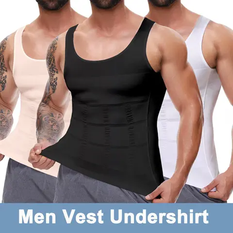 CATTIBOR 1/2/3/4 Pack Menswear Comporession Vest Tank Top,Men Round Neck Sport Shirt,Men Sleeveless Vest Body Shaper Undershirt Men Workout Training Basketball Shirts,Menswear & Underwear GYM Shirt