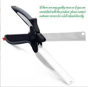 2 in 1 Kitchen Scissors for Food – Stainless Steel Blade & Plastic Cutting Board Scissors with Safety Lock | 9.6" Tomato Knife, Fruit & Vegetable Cutter – Easy-to-Use Kitchen Shears for Meat, Cheese