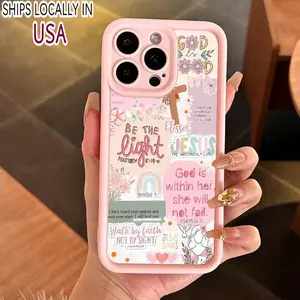 Christian Cross & Bible Verse Pattern Phone Case, Shockproof Phone Protective Cover, Phone Accessory Compatible with iPhone XR 11 12 13 14 15 16 Series, Casing