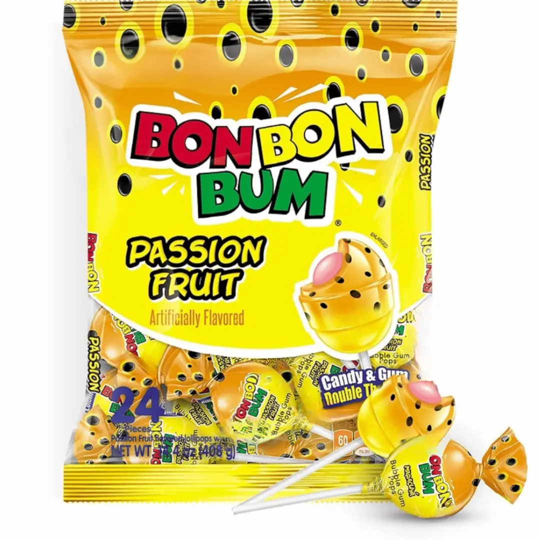 Colombina Bon Bon Bum Maracuya (Passion Fruit) 24 Pieces