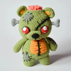Loppy Puff - Frankie The Zombie Teddy Bear - Halloween Monster