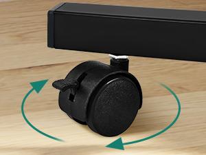 DWVO Height Adjustable Standing Desk with Charging Station, Portable Table with Wheels, Small Standing Rolling Computer Desk with Tiltable Tabletop and Storage Bag