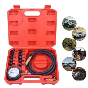 Car Oil Pressure Tester Kit, Fuel Tank Pressure Gauge Tool Set, Suitable for Cars, Motorcycles, Trucks, Boats, Large Oil Gauges