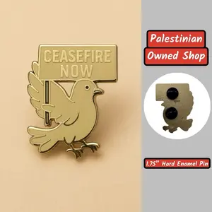 Ceasefire Now Dove Enamel Pin – Peace Protest Badge