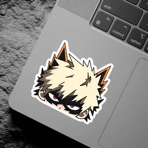 Bakugo Vinyl Sticker, My Hero Academia Anime Sticker, Angry Chibi Decal for Laptop Water Bottle Decor