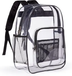 Clear Backpack Heavy Duty PVC See Through Backpacks Transparent Clear Bookbag for School, Workplace