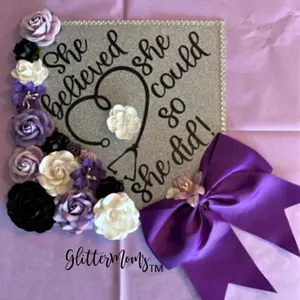 Nurse RN BSN LPN Medical Grad Cap Decoration She Believed She Could so She Did Graduation Cap Topper
