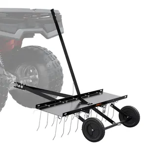 VEVOR Tow Behind Dethatcher, TikTokShopBlackFriday, 40-inch Tow Dethatcher with 20 Spring Steel Tines, Lawn Dethatcher Rake for ATV or Mower, Tow Behind Lawn Rake with Lift Handle for Garden Farm Grass