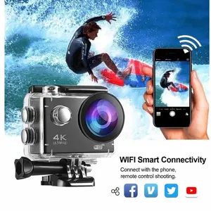 4K Ultra HD WiFi Sports Camera Strap Remote Control 30 M Waterproof Camera Waterproof GoPro Camera 16mp6.2 Inch LCD Screen for Video and Image Playback