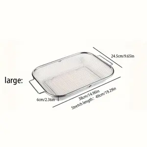Expandable Stainless Steel Sink Drain Basket, Multi-Functional Kitchen Organizer, Fits Various Sinks, Smooth Draining, Keep Countertop Clean