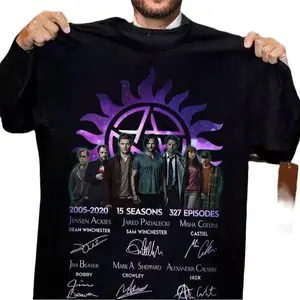 Supernatural 15 Seasons 327 Episodes All Cast Signed Movie Film Tv Vintage Gift Shirt, Fashion Cotton, Full Colors, Full Sizes, For Men, For Women