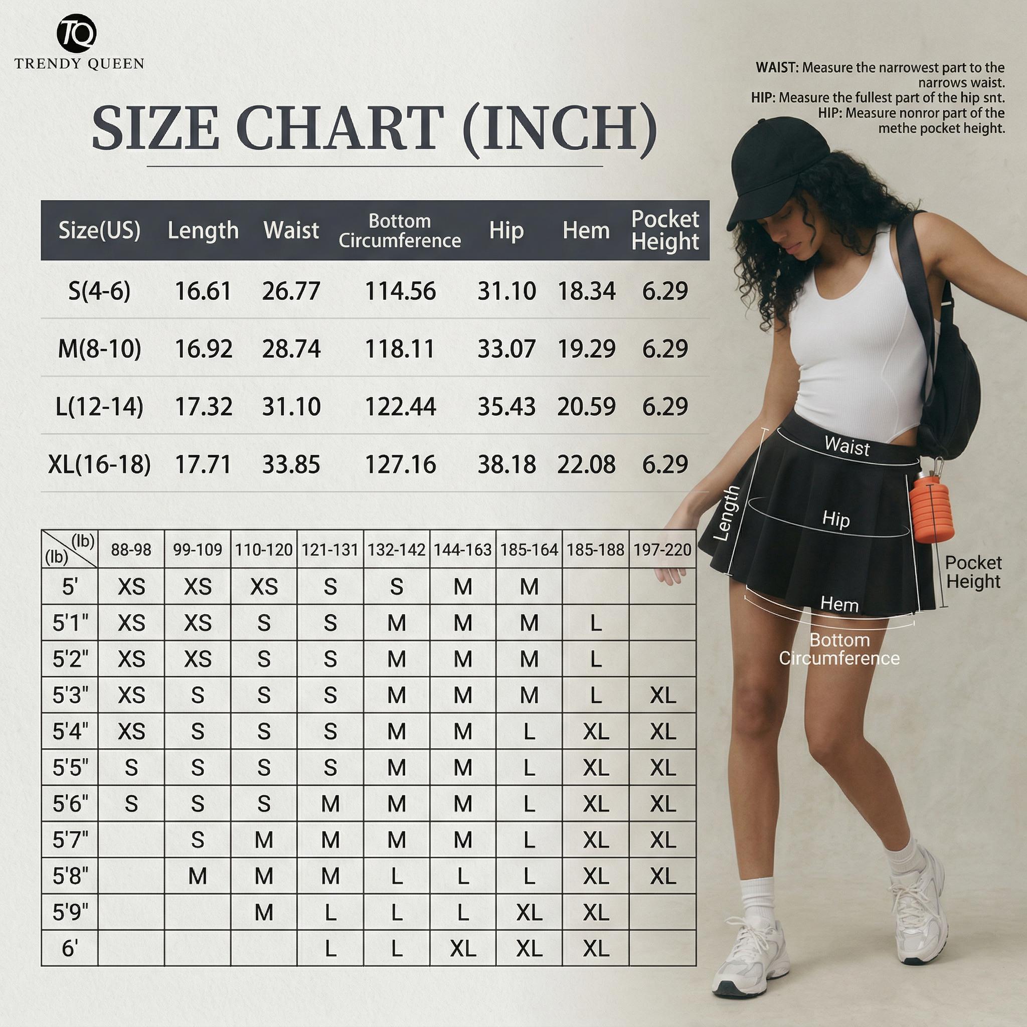 TRENDY QUEEN Pleats And Thank You Tennis Skort with pocket Basic Minimalist Womenswear Skirt